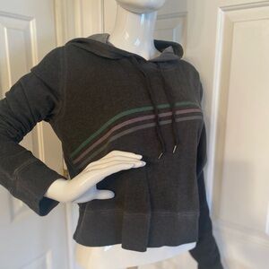 Victoria's Secret Charcoal Hoodie with Striped Accents size Medium